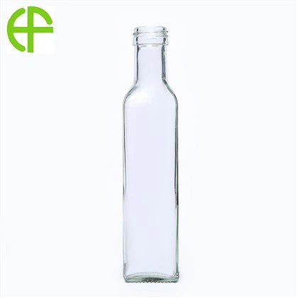 زجاجة زيت زيتون مربعة بيضاء سعة 250 مل